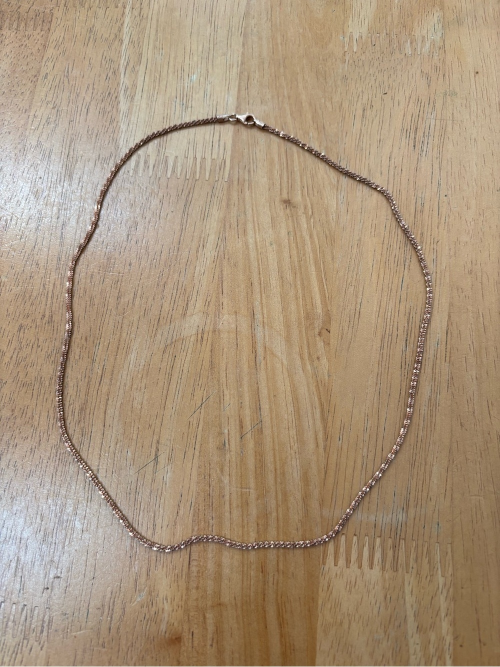 14k Rose gold plated sterling silver .925 Italy 20” twist design chain 4.8g